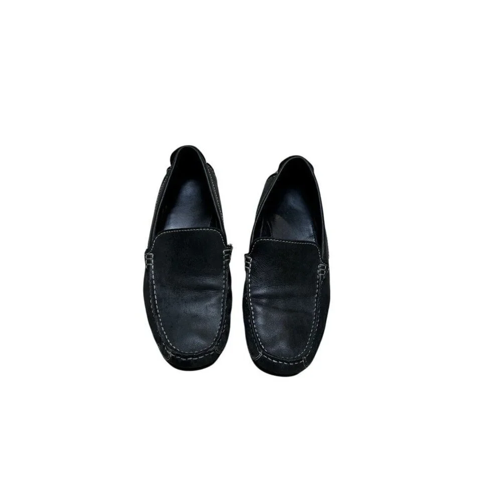 Clarks Mens Loafers Slip On Moc Toe Leather Black/Gray Size 9 Driving Shoes